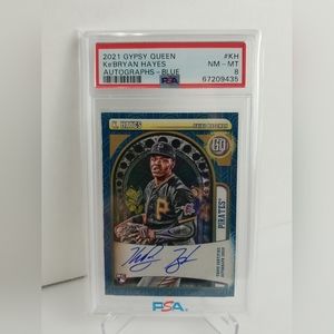 2021 Ke'Bryan Hayes RC Auto Topps Gypsy Queen Blue 11/99 - PSA 8 NM-MT